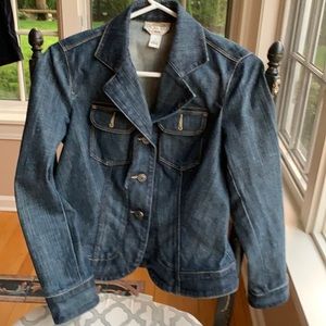 Medium wash denim jacket, size 2 Petite Talbots.